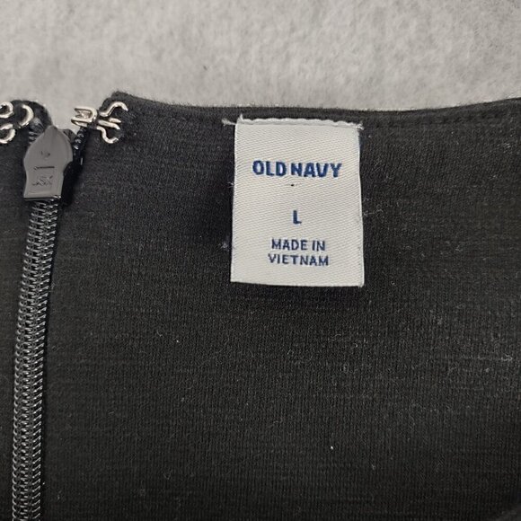 Old Navy Women Black 3/4 Sleeve Knee Length Sweatshirt Cotton Blend Dress Size L - Picture 13 of 14